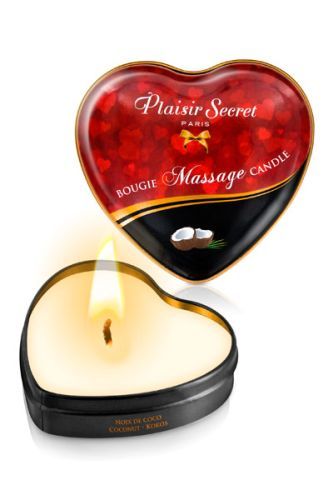 Массажная свеча с ароматом кокоса Bougie Massage Candle - 35 мл. - Plaisir Secret - купить с доставкой в Ульяновске