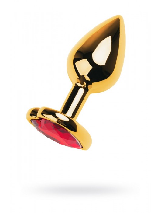 Золотистая анальная пробка с кристаллом-сердцем - 7,5 см. - ToyFa - купить с доставкой в Ульяновске