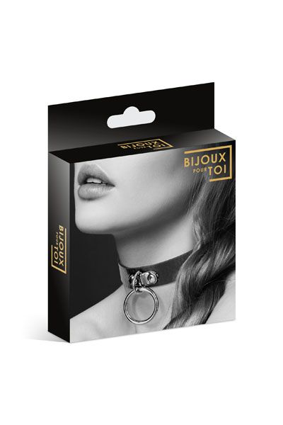Узенький ошейник из полиуретана с кольцом - Bijoux Pour Toi - купить с доставкой в Ульяновске