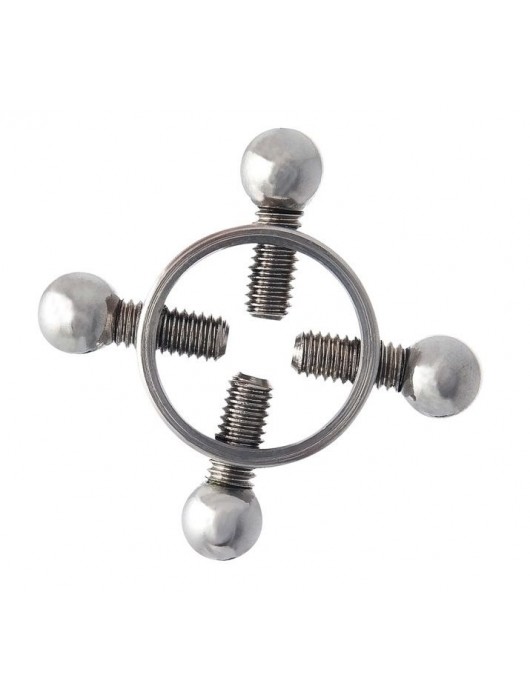 Серебристые зажимы для сосков на винтах - ToyFa - купить с доставкой в Ульяновске