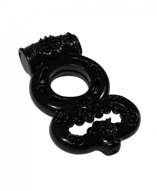 Чёрное эрекционное кольцо Rings Treadle с подхватом - Lola Games - в Ульяновске купить с доставкой
