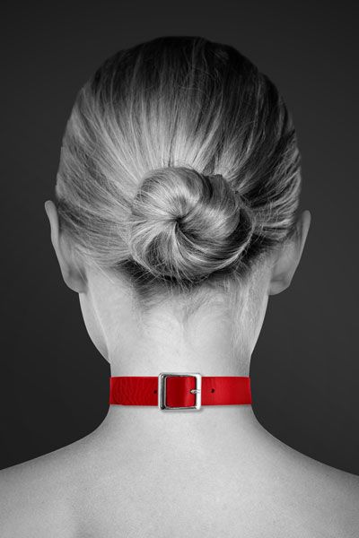 Красный узенький чокер с кольцом - Bijoux Pour Toi - купить с доставкой в Ульяновске