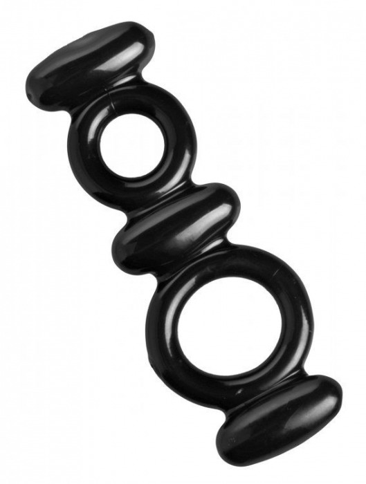 Двойное эрекционное кольцо Dual Stretch To Fit Cock and Ball Ring - XR Brands - в Ульяновске купить с доставкой