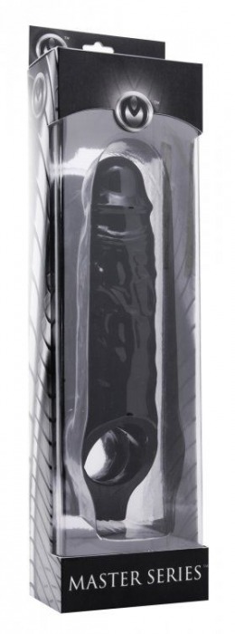 Чёрная увеличивающая насадка на член Mamba Cock Sheath Packaged - 16,5 см. - XR Brands - в Ульяновске купить с доставкой