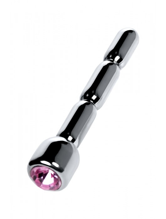 Серебристый уретральный плаг со стразом - 7 см. - ToyFa - купить с доставкой в Ульяновске