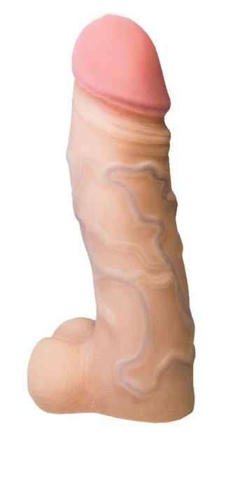 Реалистичная насадка с мошонкой REAL Standard - 15,5 см. - LOVETOY (А-Полимер) - купить с доставкой в Ульяновске
