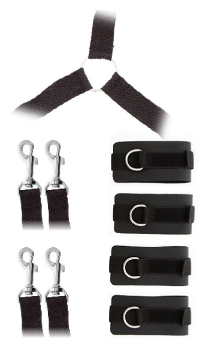 Комплект наручников и поножей LUXURIOUS BED RESTRAINT CUFF SET - Blush Novelties - купить с доставкой в Ульяновске