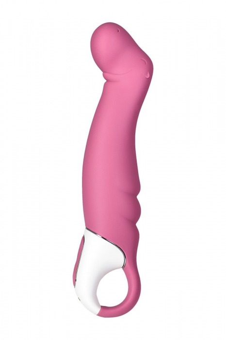 Вибратор Petting Hippo с загнутым кончиком - 22,9 см. - Satisfyer