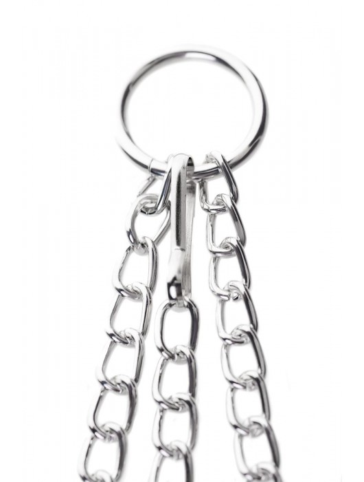 Серебристо-чёрные зажимы для сосков с кольцом для пениса TOYFA Metal - ToyFa - купить с доставкой в Ульяновске