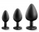 Набор черных анальных пробок с красным кристаллом-сердечком Bling Plugs Training Kit - Blush Novelties - купить с доставкой в Ульяновске