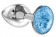 Малая серебристая анальная пробка Diamond Light blue Sparkle Small с голубым кристаллом - 7 см. - Lola Games - купить с доставкой в Ульяновске